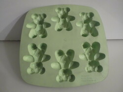 Silicone shape - teddy bear - 6 x 5 cm - whole shape 18 x 18 x 2 cm - flawless