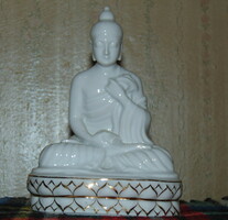 Zsolnay pajzspecsétes antik buddha figura