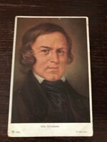 Rob. German composer Schumann.1810-1856 Color postcard. Written. Stamped.