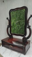 Antik 1800-as évek asztali tükör fiókos zárral,villegő.Fésülködő asztal,pipere