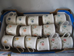 English mixed tiny floral coffee, tea cups with biltons and staffordshire