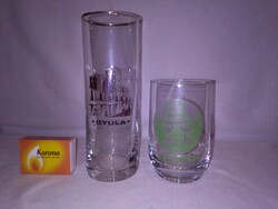 Two souvenir glasses, souvenirs - together - gyula, mátraháza