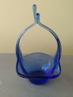 Czech blown glass decorative basket for sale!