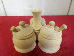 Wooden spice rack with three parts, height 8.5 cm. He has! Jókai.