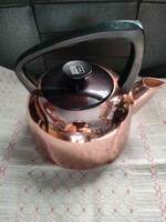 Fissler-design teapot - kettle with pink vinyl handle.