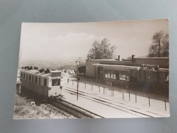 Old postcard 1962 pioneer railway Ságvár-grove station photo postcard