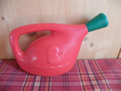 Old retro children's watering can rarity from the 1980s, unplayed new - duckling, teddy bear pattern -