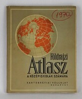 1J068 Régi középiskolai földrajzi atlasz 1970