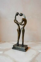 Érintés- Art Deco- Nagy méretű bronz szobor 44 cm.