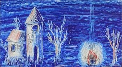 1J072 Attila Barakonyi: Night Fire at the Temple 1967