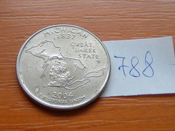 USA 25 CENT 1/4 DOLLÁR 2004 / P Philadelphia, (Michigan - The Great Lakes State), G. Washington #788