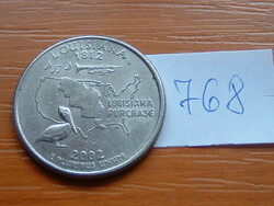 Usa 25 cents 1/4 dollar 2002 / p philadelphia, (louisiana), g. Washington # 768