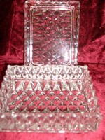 Polished glass faceted jewelry holder 12 x 9 x 4.5 Cm