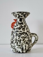 Applied art ceramic rooster with candle holder- h m sign / 17 cm