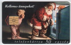 Magyar telefonkártya 1053    1998 Coca-Cola Mikulás II GEM 3  50.000  db.