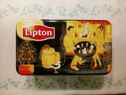 Lipton angol teás doboz, teatartó fém doboz