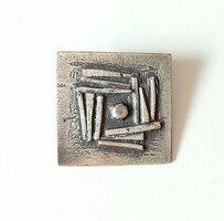 Percz János szignózott kitűző extra ritka gyűjtői darab ezüstözött bronz
