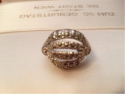 925 silver ring with antique art deco marcasite for sale