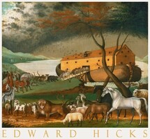 Edward Hicks Noah's Ark 1846 Painting Art Poster, Animals Boarding Before the Flood