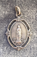 Madonna silver plated antique pendant