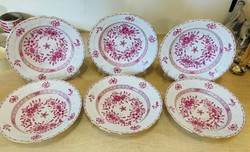 Herend waldstein red 6 soup plates