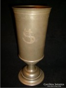 Goblet vase with antique gold note capital monogram 25 cm for sale