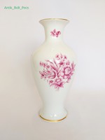 Hollóházi 24 cm rózsaszínű virágos váza