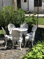 Aluminium öntvény kerti garnitúra 1 asztal, 6 szék