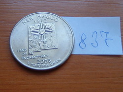 Usa 25 cents 1/4 dollar 2008 / d denver, (new mexico - land of enchantment), g. Washington # 837