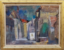 Ism. Painter: street detail, 60x80 cm., Circa 1970