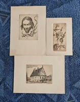 Kálmán Tichy (1888 - 1968): 3 pieces of etching (1)