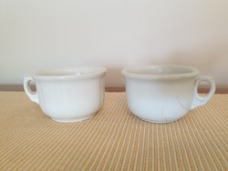Antik fehér 2 db porcelán komacsésze régi népi bögre