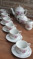 Art deco Zsolnay: teás/kávés készlet süteményes tányérokkal