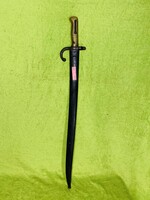 1866 Chassepot bayonet with special shape steel blade and copper handle
