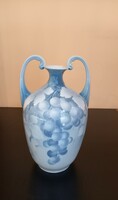 German porcelain two-eared vase with grape mutif. Anno 1920