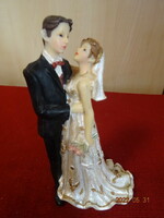 Kézzel festett esküvőipár figura, magassága 14,5 cm. Vanneki! Jókai.