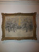 Markovich Jenő festmény, olaj, vászon, 60x80 cm+ szép blondell keret