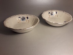 Zsolnay jelzett porcelán müzlis/ kompótos tál tálka kettő darab