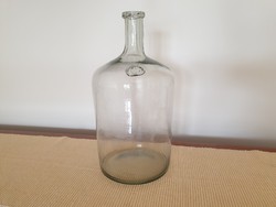 Old antique large size 6 liter sealed huta glass 37cm bottle