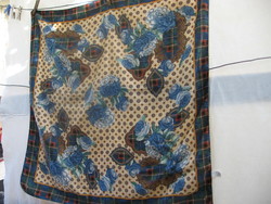 Retro Italian blue rose rayon scarf