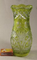 Antik urán zöld kristály váza 721
