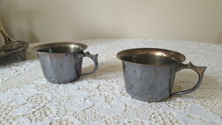Old silver-plated alpaca restaurant soup cup 2 pcs.
