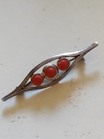 1Ft. Oxidized coral stone silver badge