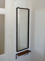 Forged framed hall mirror with small shelf