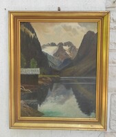 Beautiful landscape painting, aplok, Tatra Mountains or Transylvania suggests beautiful color picture frame!