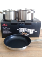 Aeg 3-piece stainless steel cookware set - new,