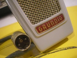 N7 N9 Grundig mikrofon antik Letalpalható 1958-as  Dynamisches  GDM 15 eredeti dobozában ritkaság
