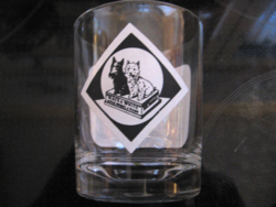 Retro black & white scotch glass with terriers