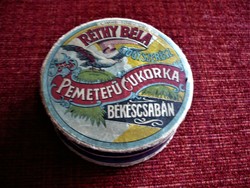 Old Béla Réthy pharmacist with candy cane in paper box
