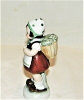 Little girl with grape basket - fasold & stauch porcelain figurine